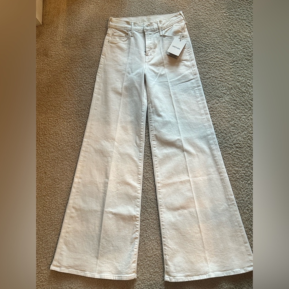 MOTHER Twister Skimp Jeans in Cream Puff